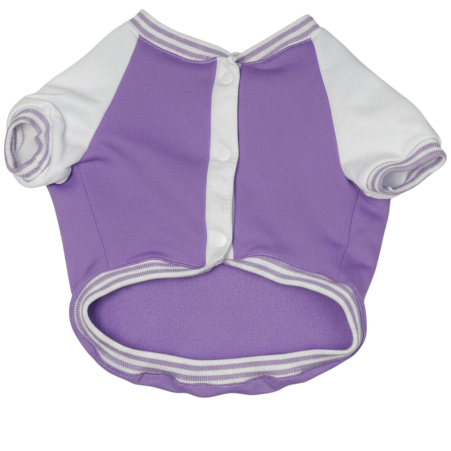 Beisbolera Mafalda morada para perros y gatos en algodón 
perchado vista frontal - Animal Power Colombia 4
