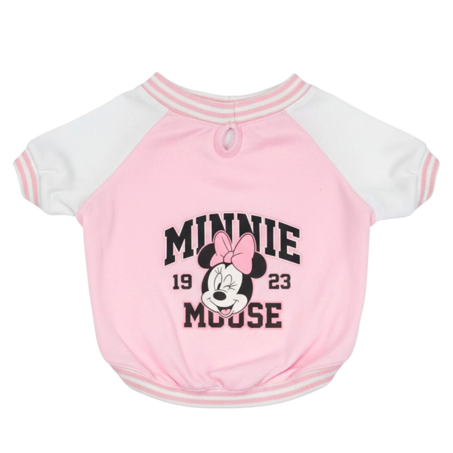Beisbolera Minnie Mouse rosada para perros y gatos en 
algodón perchado vista frontal - Animal Power Colombia 3
