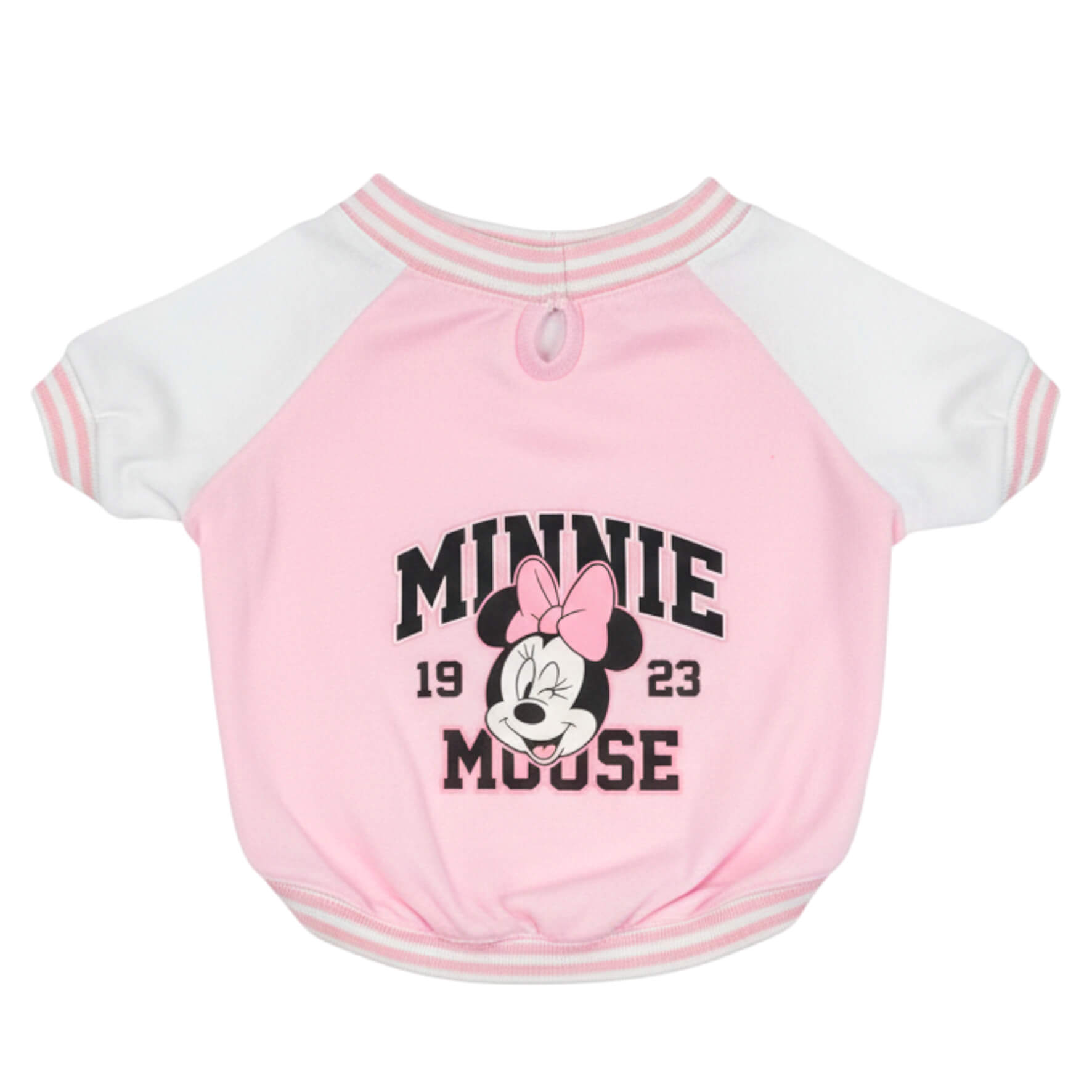 Beisbolera Minnie Mouse rosada para perros y gatos en 
algodón perchado vista frontal - Animal Power Colombia 3
