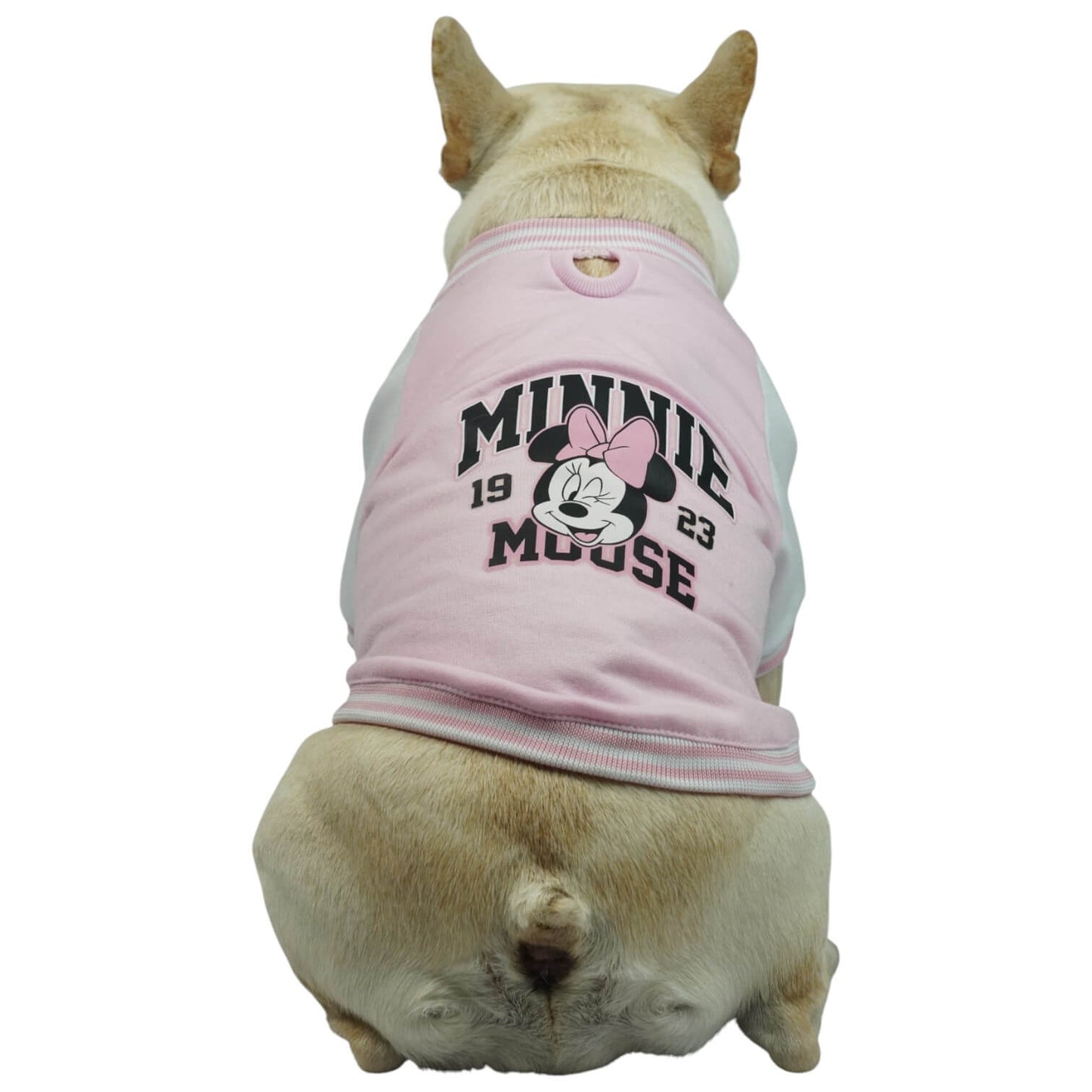 Beisbolera Minnie Mouse rosada para perros y gatos en 
algodón perchado vista frontal - Animal Power Colombia 2
