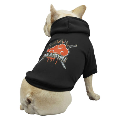 Buzo anime Akatsuki Naruto para perros y gatos en algodón 
perchado negro vista frontal - Animal Power Colombia
3