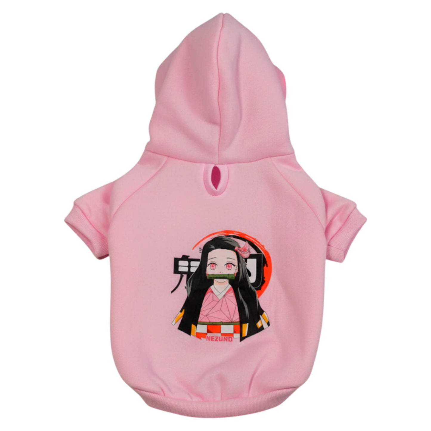  Buzo anime Nezuko para perros y gatos en algodón perchado 
rosado vista frontal - Animal Power Colombia 2
