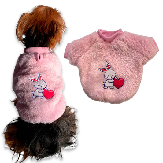Buzo Conejito Rosa para Perros y Gatos | Piel de Conejo | Animal Power