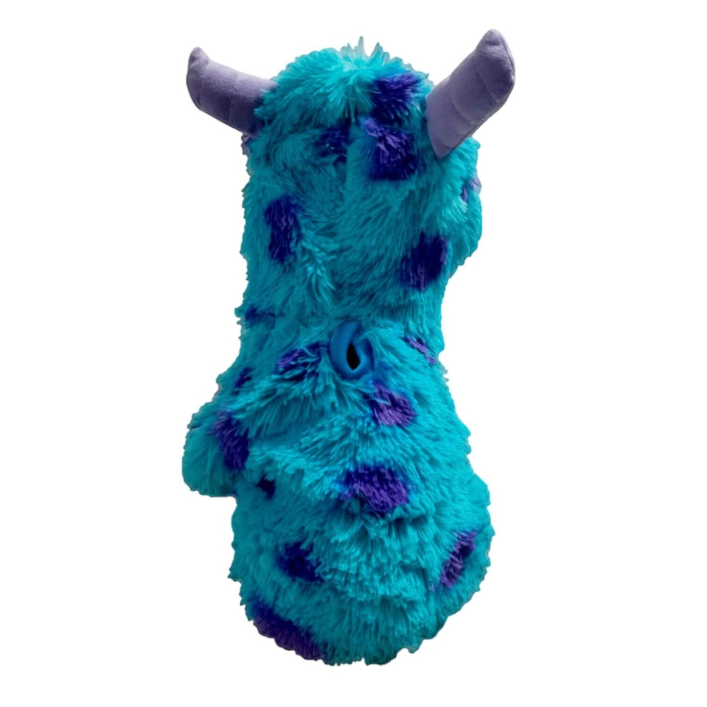 Buzo Sullivan Monsters Inc para perros y gatos en piel 
de conejo multicolor con orejas en capota vista frontal - Animal Power Colombia
