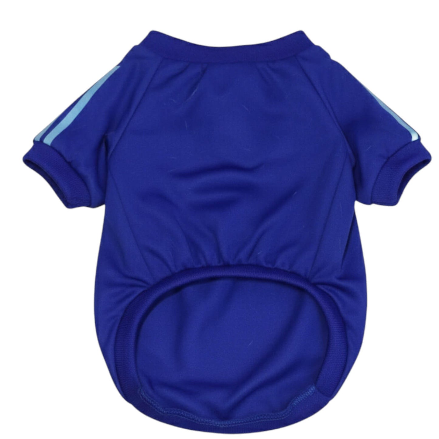  Camiseta Millonarios para perros y gatos en tela deportiva 
azul vista frontal - Animal Power Colombia
