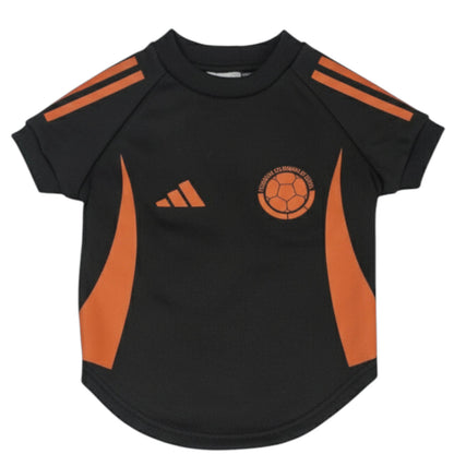 Camiseta Selección Colombia negra para perros y gatos 
en tela deportiva vista frontal - Animal Power Colombia
