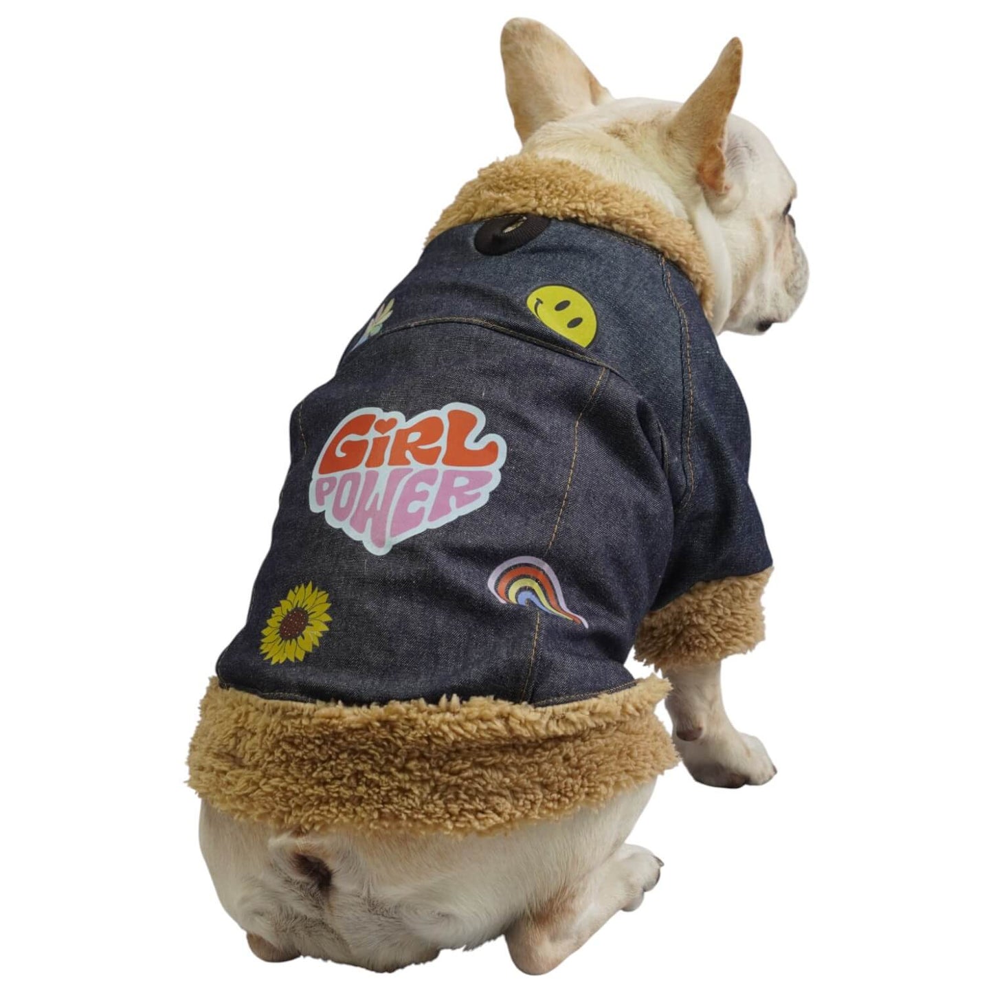  Chaqueta jean Girl Power para perros y gatos vista frontal 
- Animal Power Colombia
JEAN