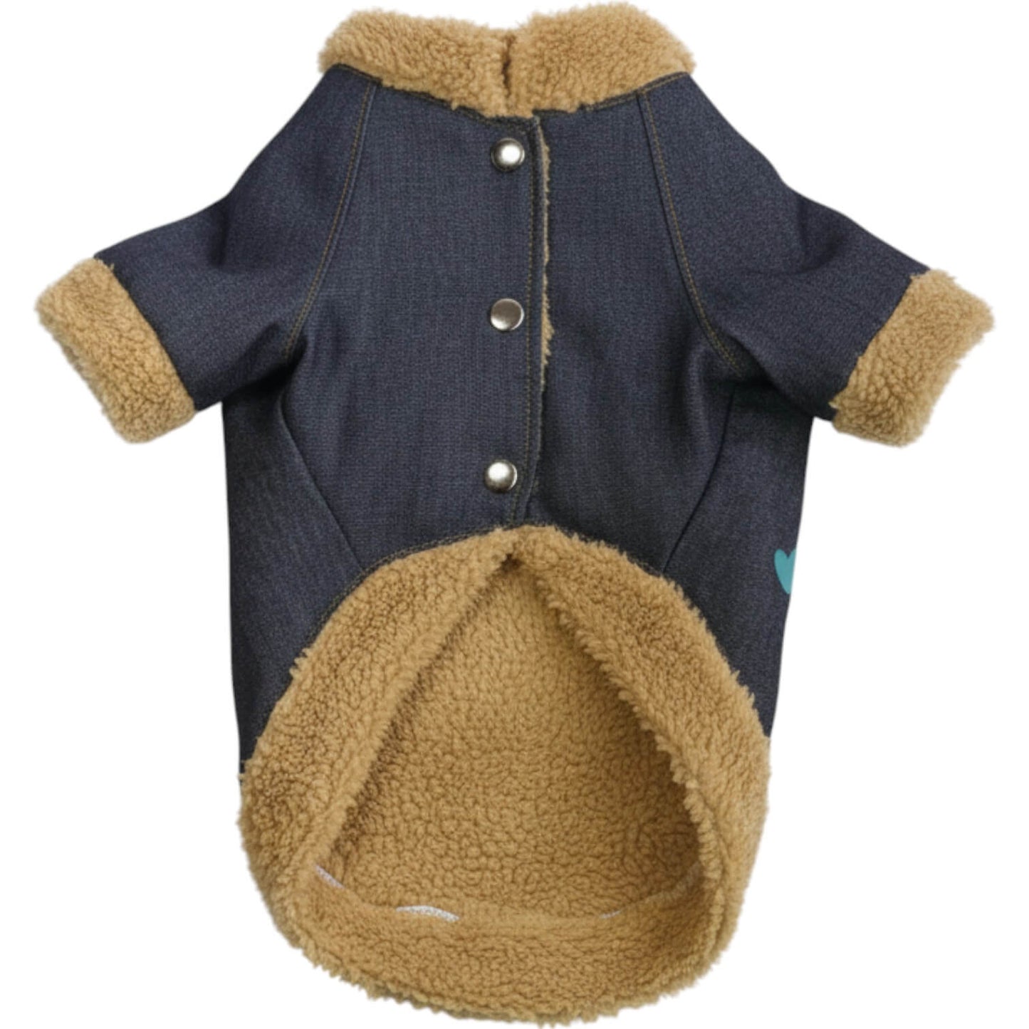 Chaqueta jean Snoopy para perros y gatos vista frontal 
- Animal Power Colombia
